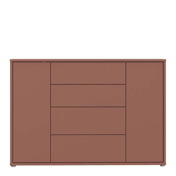 Furniture To Go Alice Springs Wide Sideboard with 4 Drawers & 2 Doors with Push-to-Open in Terracotta