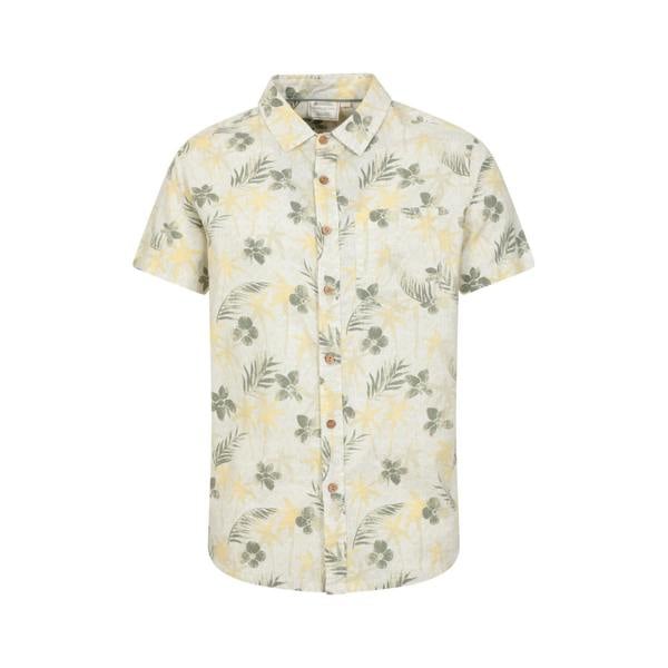 Mountain Warehouse Mens Tropical Short-Sleeved Shirt - Pale Green - 