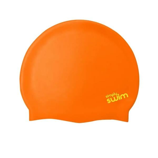 Orange Simply Swim junior silicone swim cap in solid colours