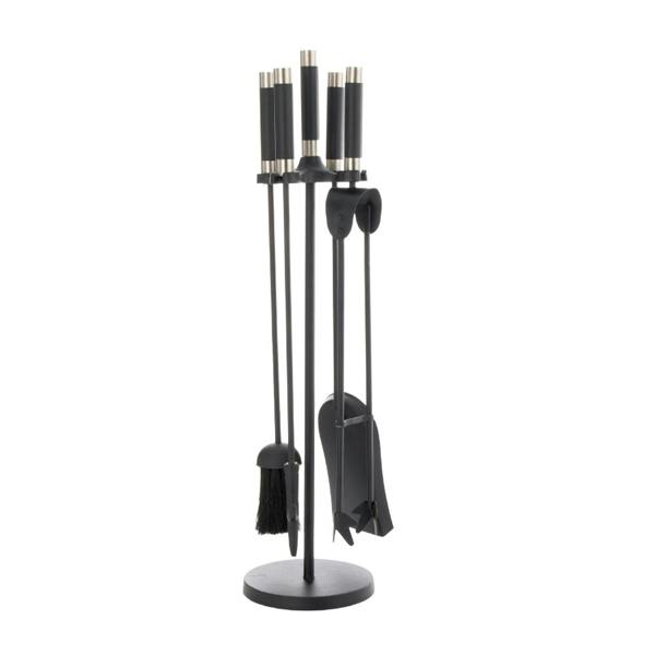 Leecroft Contemporary Companion Set Black/Pewter 25'' - One Colour - 
