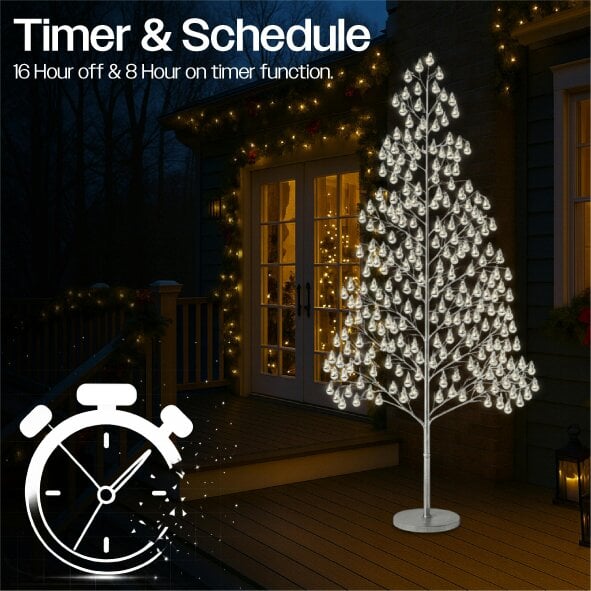 Scotts of Stow Xmas Haus  Outdoor LED Christmas Tree Balls Festive Light