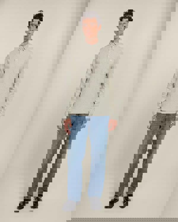 Larsson & Co Aarhus - Textured Long Sleeve Polo Shirt