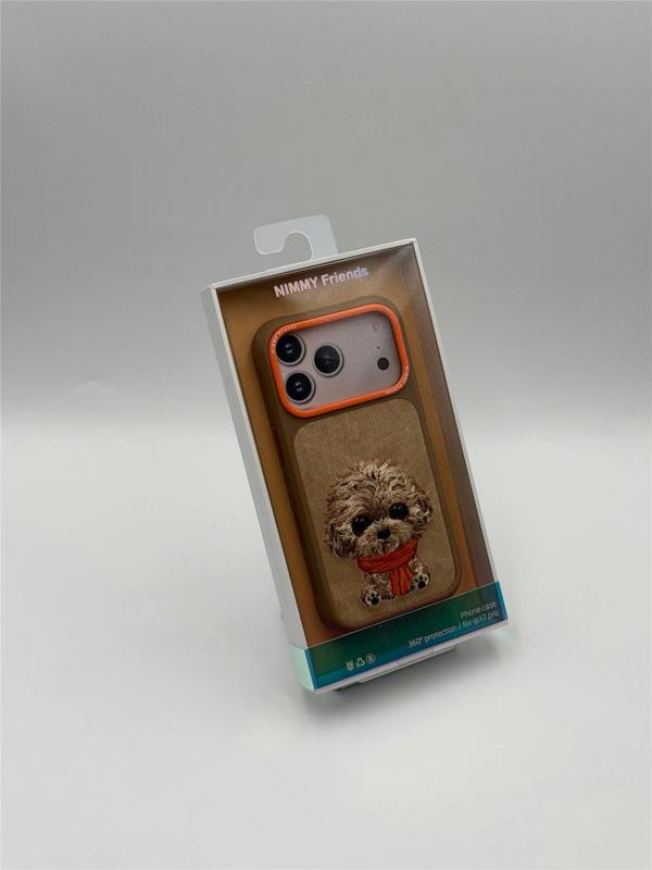 Nimmy Friends Nimmy Big Eye Cute Pet Poodle Dog Case with MagSafe for iPhone Pro 6.3" Brown Orange - N-XDY-IP17-PRO-04