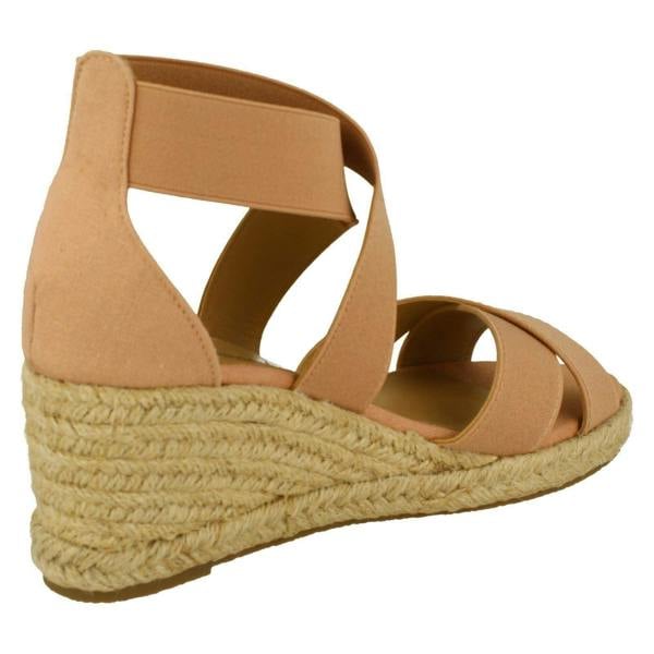Savannah Ladies Savannah Elasticated Strap Wedge Heeled Sandals F2300