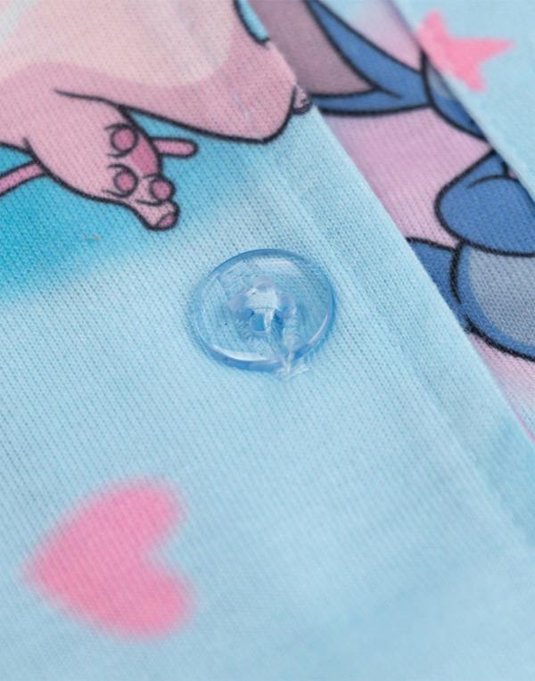 Vanilla Underground Disney Lilo & Stitch Girls Blue Character Long Sleeve Long Leg Pyjama Set