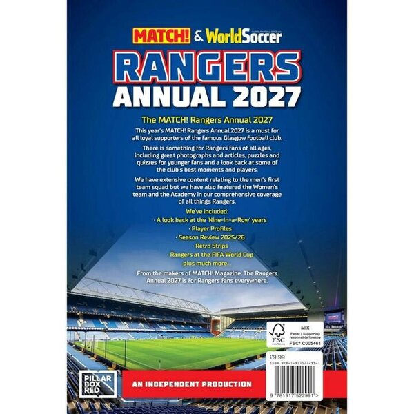 Rangers FC Match! Rangers FC Annual 2027, Annuals, Sports, Gift