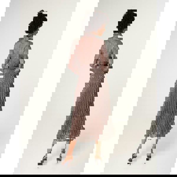 Blue Vanilla Pussybow Pleated Dress