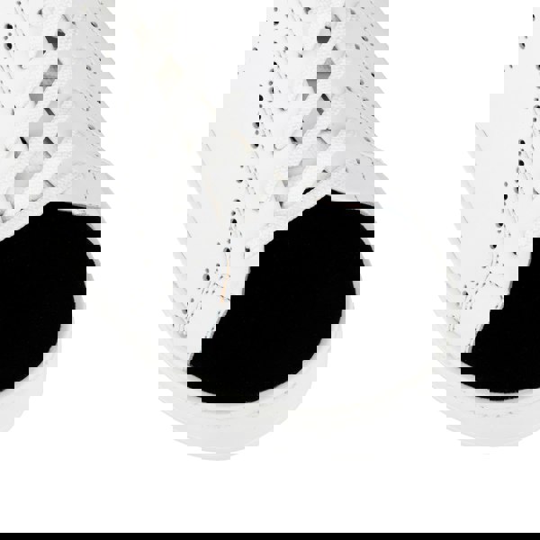 Embassy London Serena - Black & White - Women’s Leather Trainer with Brogue Details