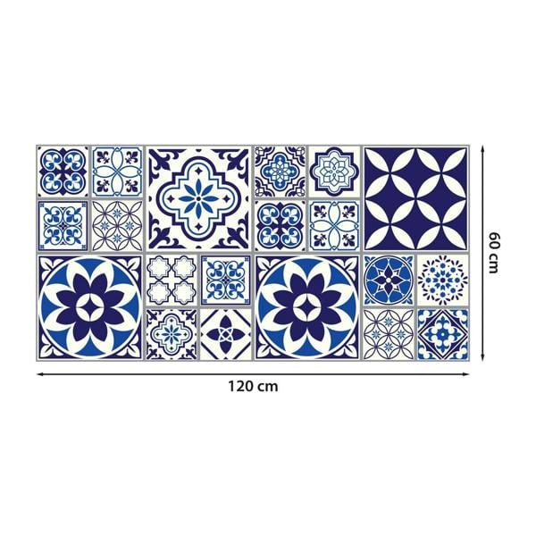 WALPLUS WFS6010 - Spanish and Moroccan Blue Tiles Melange Floor Sticker 120cm x 60 cm