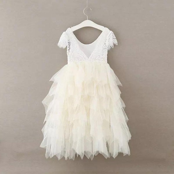 Bohemian Princess Dress - Ivory - UK Flower Girl Boutique