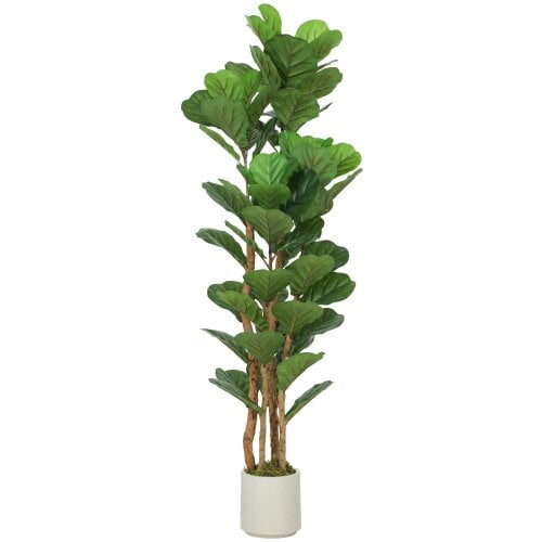 Wyld Haus Toelna Artificial Fiddle Leaf Fig Style Tree With Broad Leaves 150cm Green