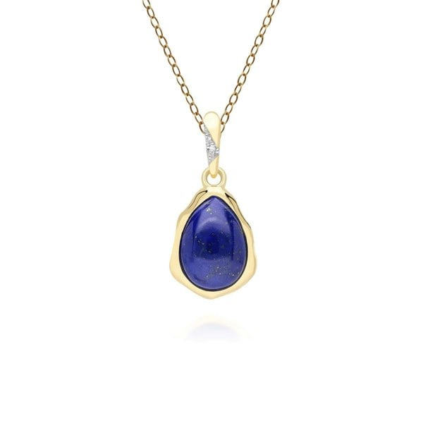 253P335302925 Irregular Lapis Lazuli & Topaz Pendant In 18ct Gold Plated SterlIng Silver Front