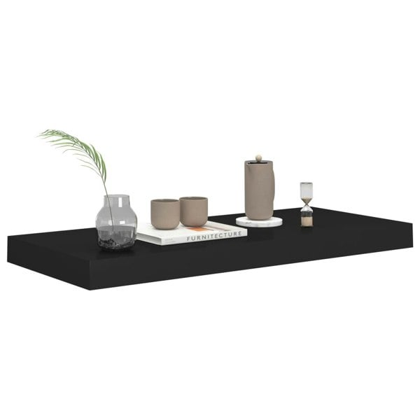 Berkfield Floating Wall Shelves 4 pcs Black 60x23.5x3.8 cm MDF