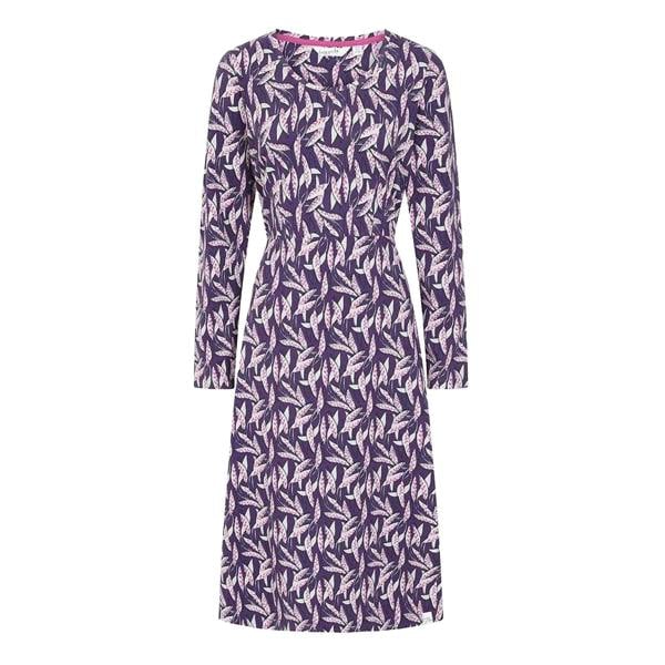 Lazy Jacks Women's Barley Long-Sleeved Midi Dress - Purple