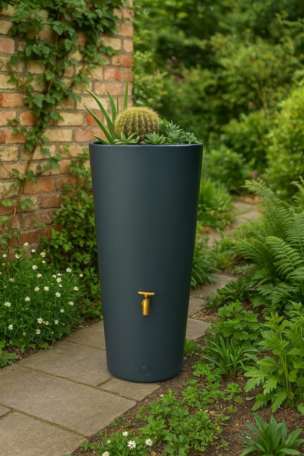 Spudulica Home & Garden Vaso 220L Water Tank – Water Butt Planter with Integrated Planter