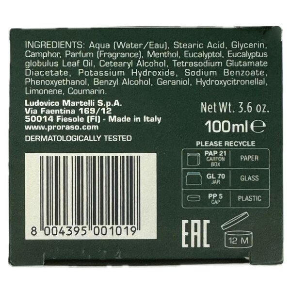 Proraso Refreshing Pre-Shave Cream 100ml