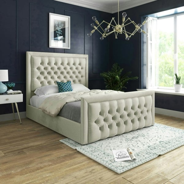 DS Living Kingston Bed - Kingsize - 5ft - Cream