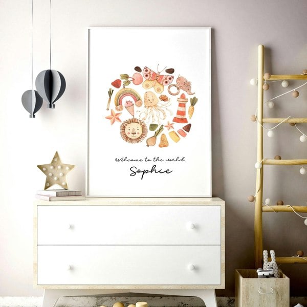 Childrens bedroom decor wall art print