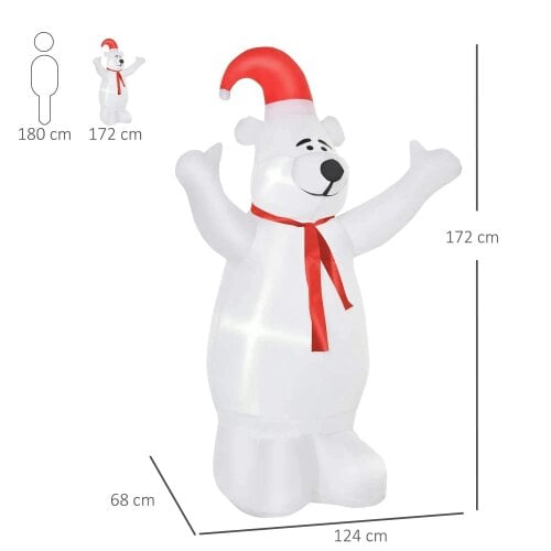 Bobobiy 6ft Tall Outdoor Inflatable Bear Airblown Projection Holiday Christmas Lawn Décor