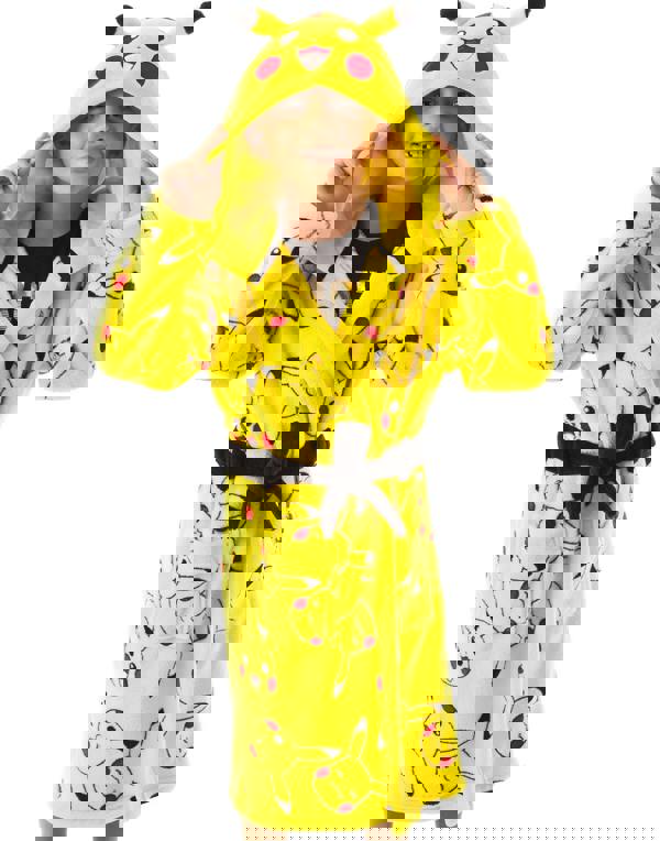 Pokemon Unisex Kids Yellow Pikachu 3D Novelty Hood Bathrobe