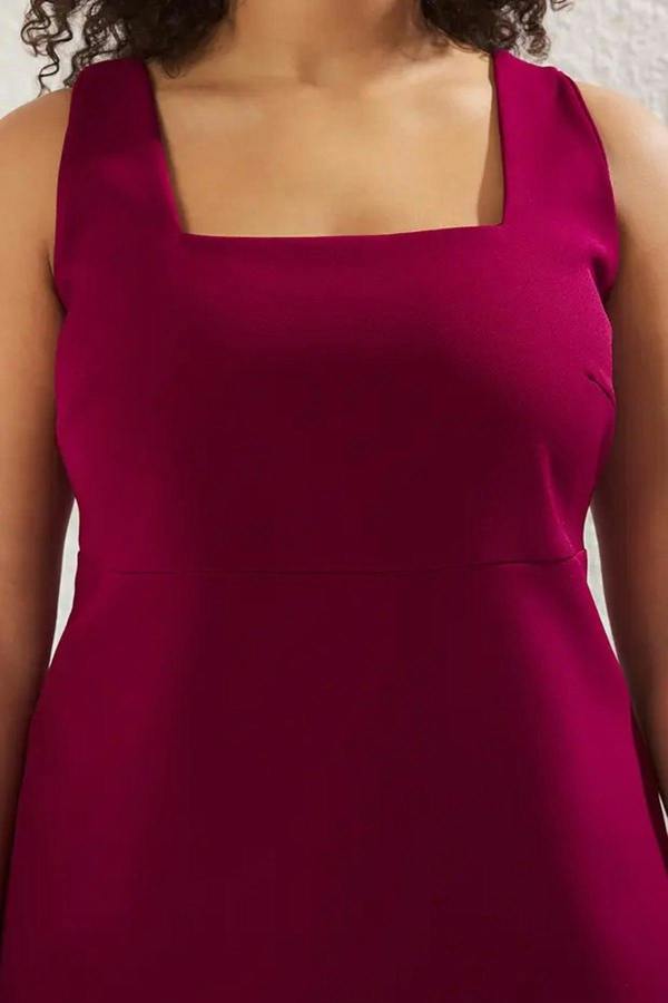 WOVCOR Square Neck Woven Plus Size Dress