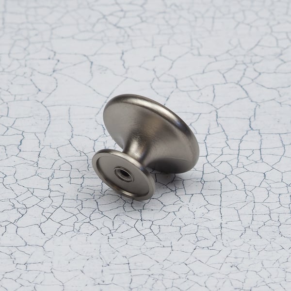 Handle & Home Brushed Nickel Cup Handle & Coordinating Round Knobs