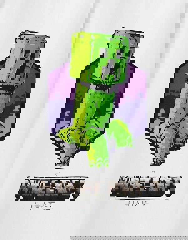 Minecraft Boys White Creeper Short Sleeved T-Shirt