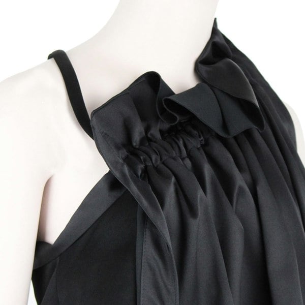 Ellery luxurious black satin top with ruffle detailing