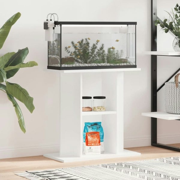 Berkfield Aquarium Stand White 60x30x60 cm Engineered Wood