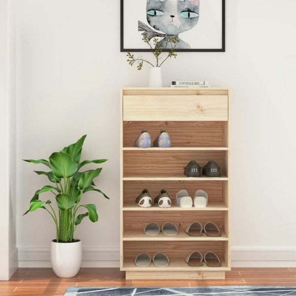 Berkfield Shoe Cabinet 60x34x105 cm Solid Wood Pine