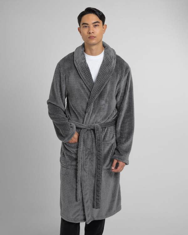 Steel & Jelly Osterley - Waffle Texture Supersoft Fleece Dressing Gown