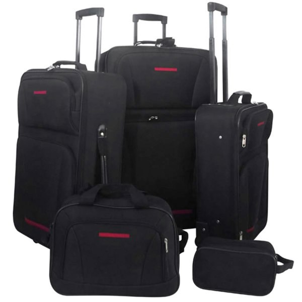 Berkfield Five Piece Travel Luggage Set Black
