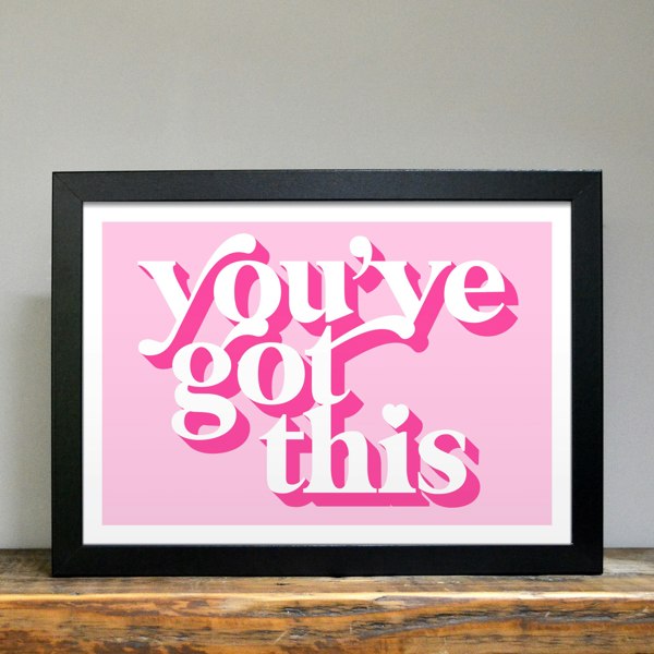 Hands & Hearts You've got this positivity art print