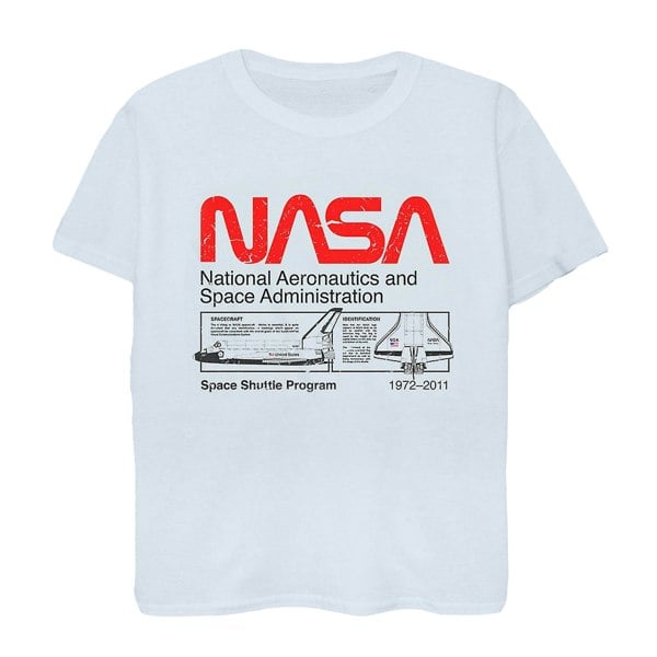 NASA Mens Space Shuttle Cotton T-Shirt - White