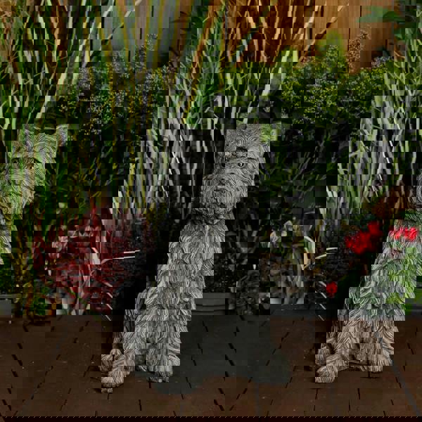 Large Terrier Dog Stone Cast Ornament 