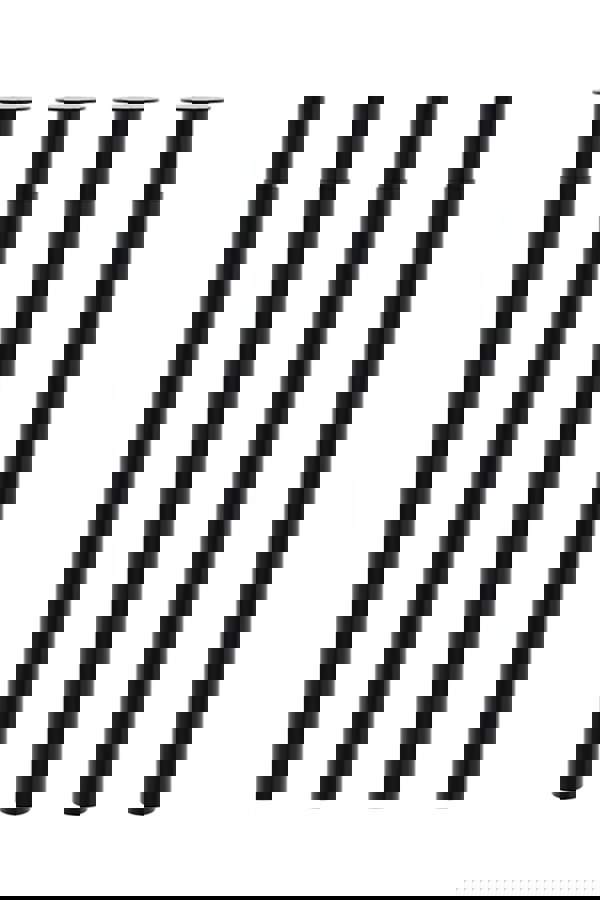 Living and Home 80cm / 31.50 inch 4Pcs Black Round Metal Table Replacement Legs with Plastic Foot Pads for Dining Table, Workbench