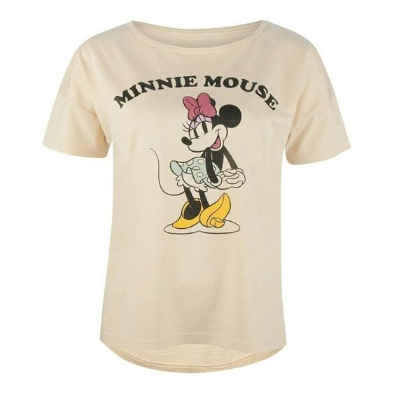 Onomato! Disney Minnie Mouse Women's 100% Cotton Short Sleeve T-Shirt Size XL Cream