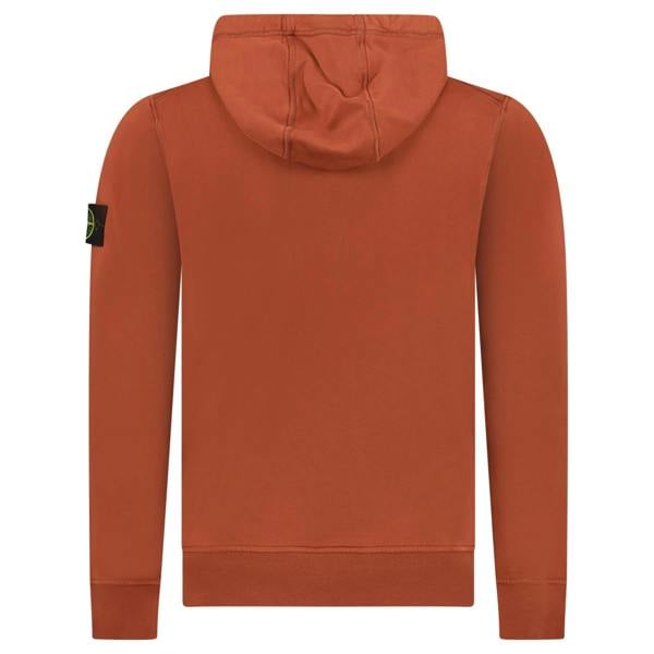 Stone Island Cotton Hoodie Sweatshirt Brick Red - chancefashionco