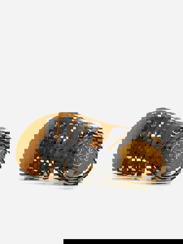 Pom D'Api Girls Leather Plagette Stud Sandals in Black