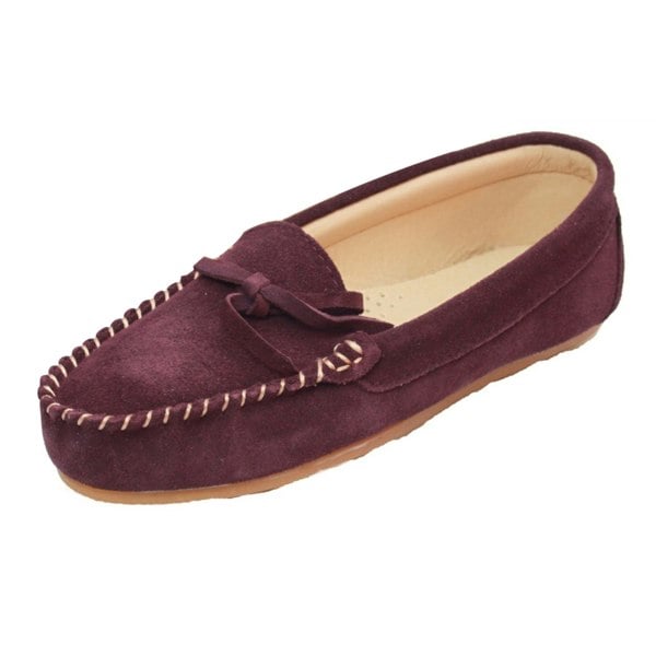 Eastern Counties Leather Womens/Ladies Suede Moccasins - Plum