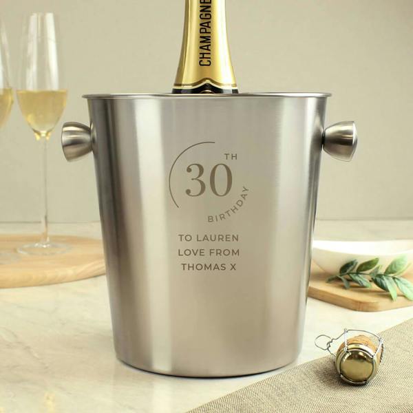 Personalised Date Ice Bucket - alternative angle