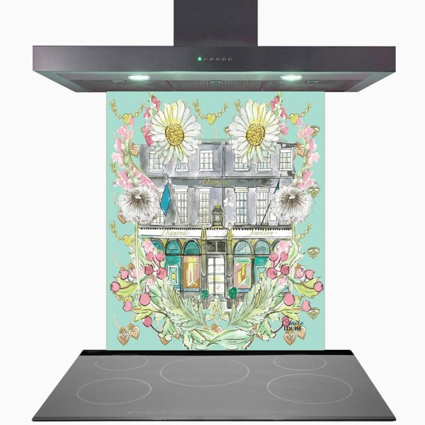 Claire Louise - Designer Tiffany In Full Bloom Glass Kitchen Splashback