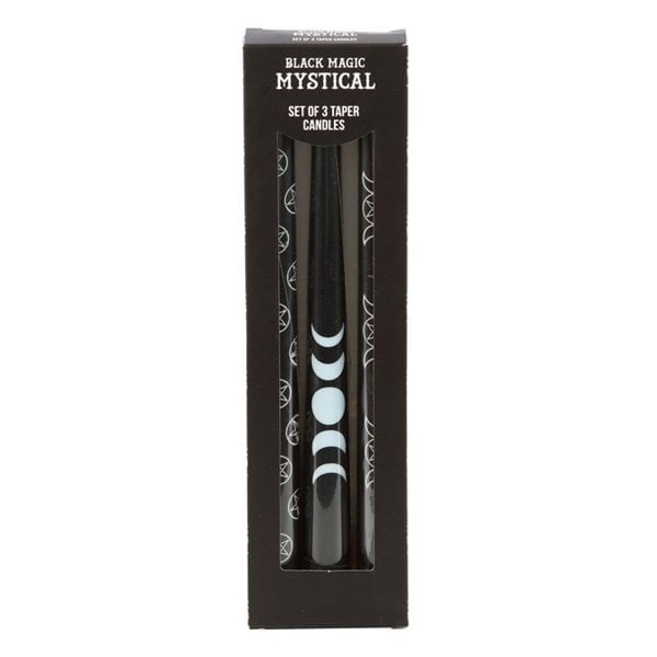 Serano Set of 3 Black Magic Mystical Taper Candles