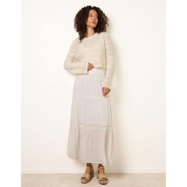 Blue Vanilla Mix Crochet Maxi Skirt