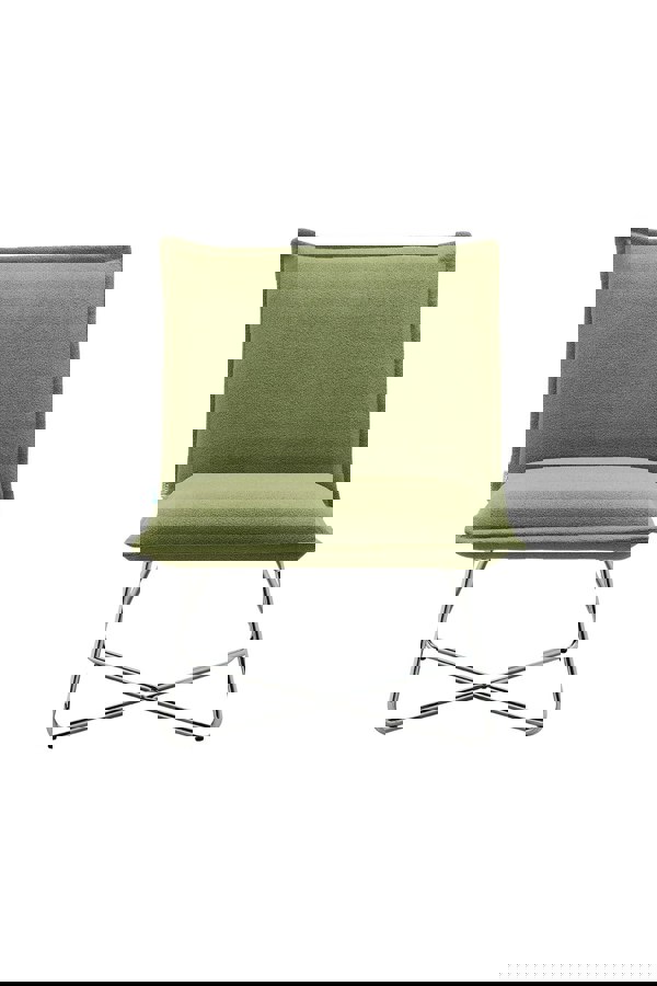 Living and Home Modern Linen Accent Chair with Metal Base