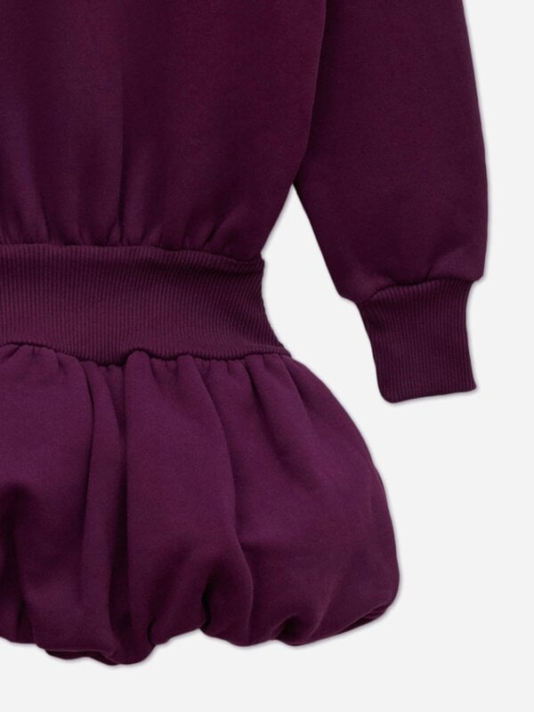 PANGAIA Girls Heavyweight Hoodie Balloon Dress in Purple