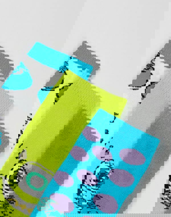 Disney Monsters Inc Unisex Kids Green Mike & Sully Calf Socks Set of 5