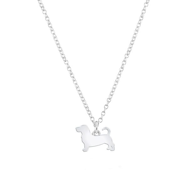 Mylee London Basset Hound Silhouette Silver Necklace - Personalised