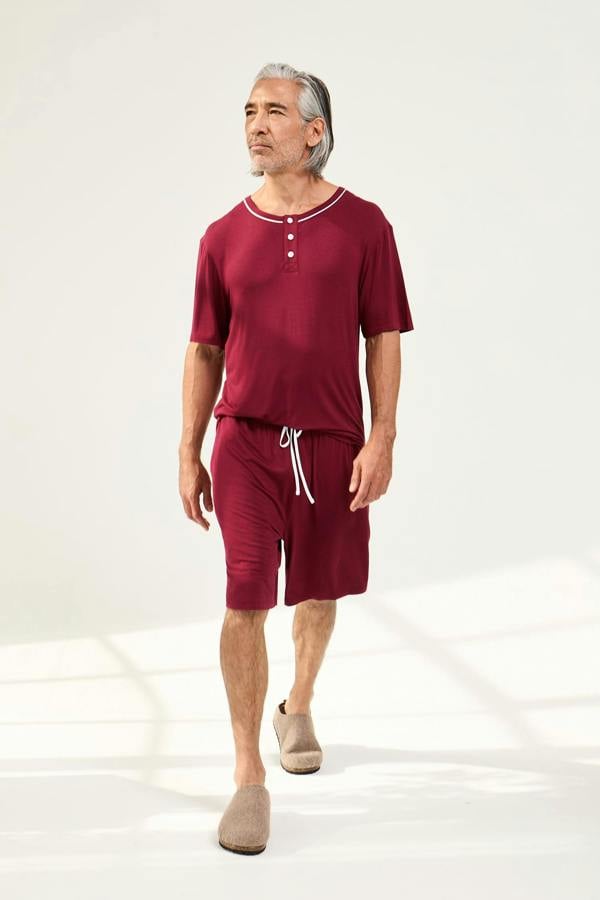 Mister You Bamboo Short Pyjama Set in Claret