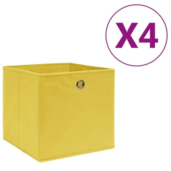 Berkfield Storage Boxes 4 pcs Non-woven Fabric 28x28x28 cm Yellow